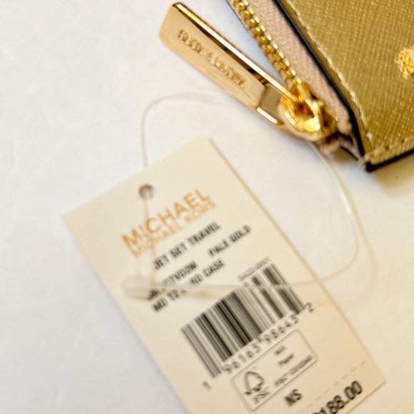 Michael Kors Jet Set Travel Top Zip Card Case Wallet Pale Wallet - Picture 11 of 11